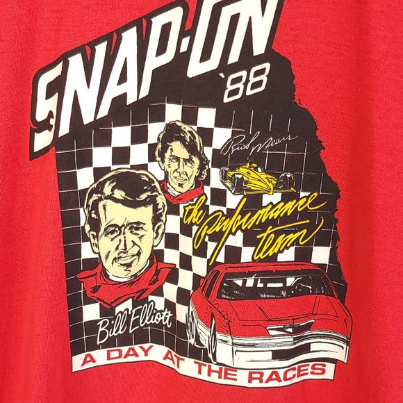 Vintage Snap On Graphic T-Shirt Men's Med Screen Stars Best Red Distressed USA - Picture 4 of 12